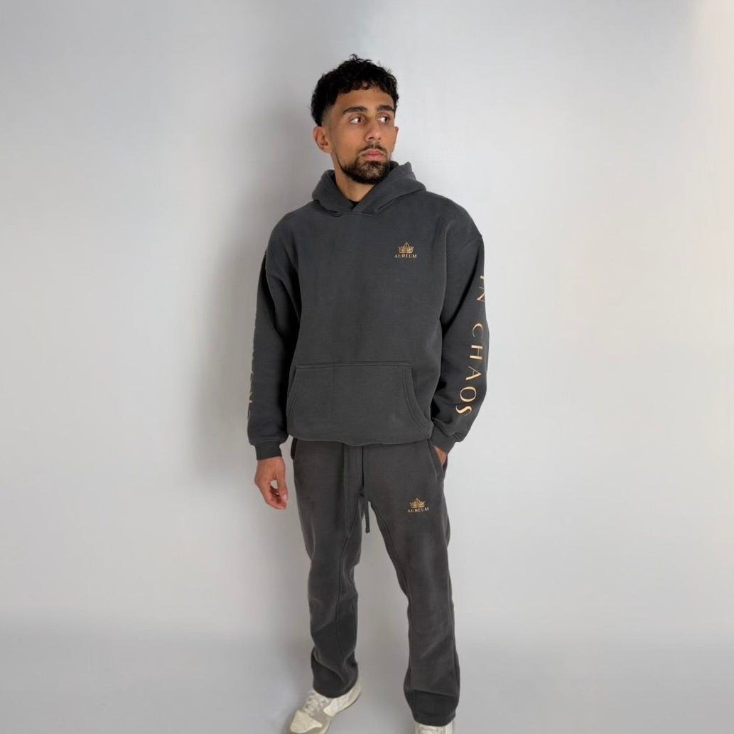 Crowned Heritage Hoodie - Deep Slate Grey